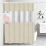 Solid Color PEVA Shower Curtain 3D Cat Eye Patchwork Shower Curtain
