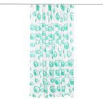 Printed PEVA Shower Curtain Green Circles Shower Curtain