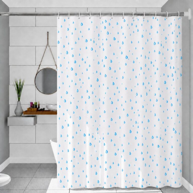 Printed PEVA Shower Curtain Water Drop Shower Curtain