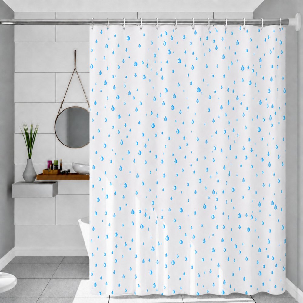 Printed PEVA Shower Curtain Water Drop Shower Curtain