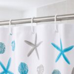 Printed PEVA Shower Curtain Starfish & Shell Shower Curtain