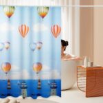 Printed PEVA Shower Curtain Hot Air Balloon Shower Curtain