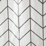 Printed PEVA Shower Curtain White Base with Black Lines Shower Curtain