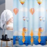 Printed PEVA Shower Curtain Hot Air Balloon Shower Curtain