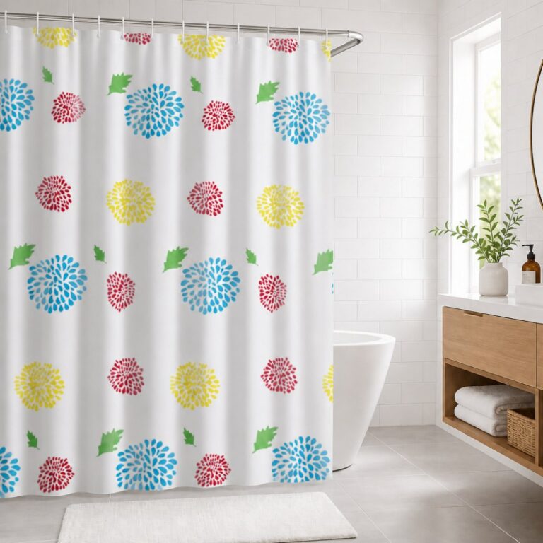 Printed PEVA Shower Curtain Sunflower Shower Curtain