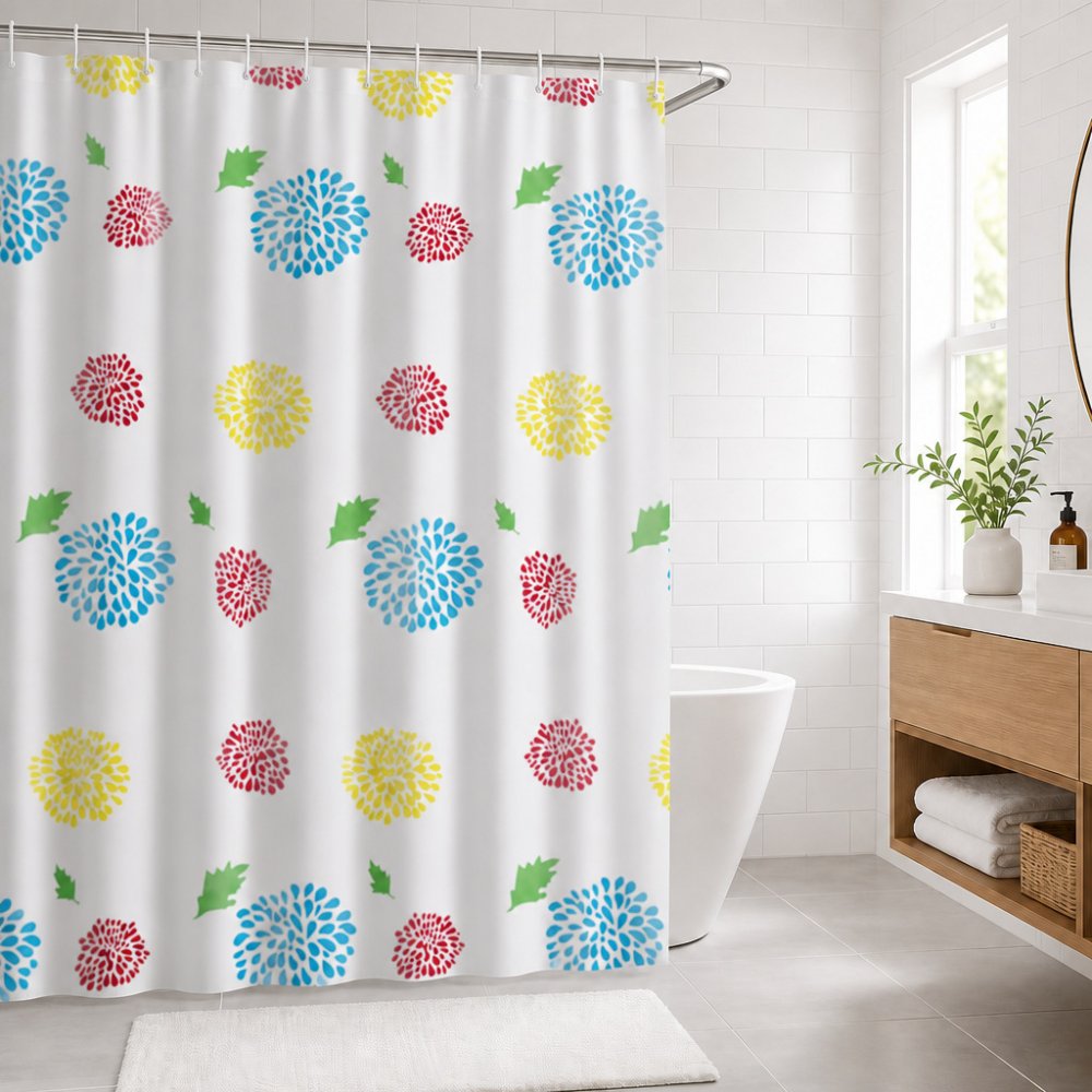 Printed PEVA Shower Curtain Sunflower Shower Curtain