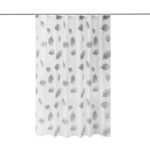 Printed PEVA Shower Curtain Black & White Leaves Shower Curtain