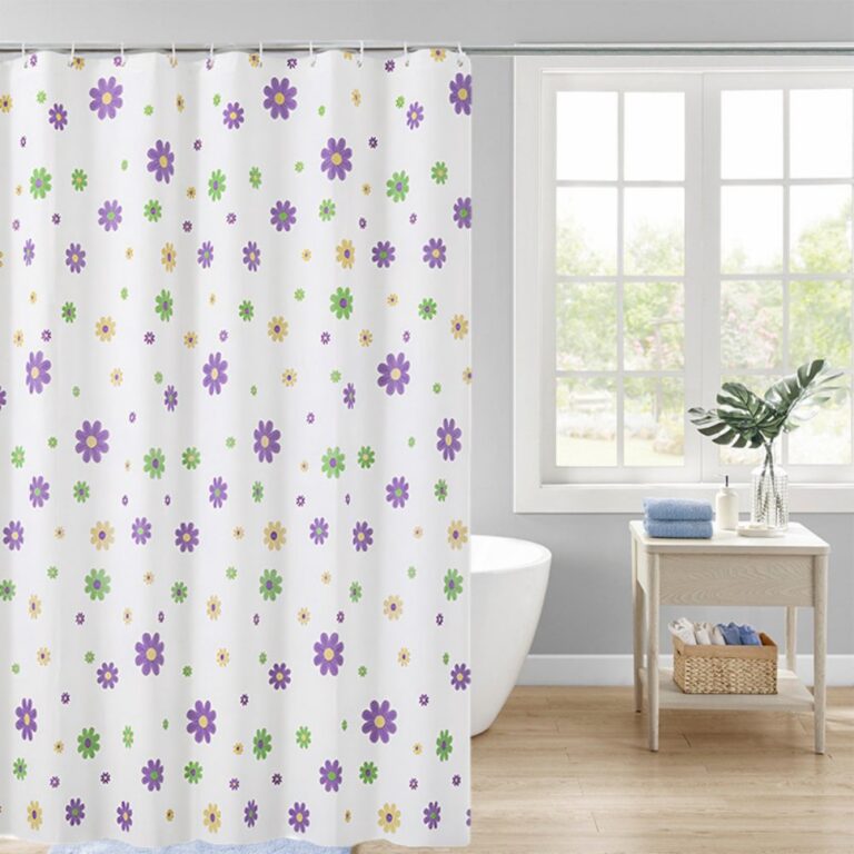 Printed PEVA Shower Curtain Small Flowers Shower Curtain