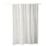 Printed PEVA Shower Curtain White Base with Black Lines Shower Curtain