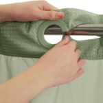 Polyester Shower Curtain Double Layer Waffle with Large Rings