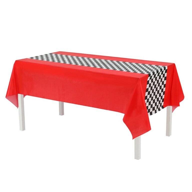Party Tablecloth Red Base Checkered Race Tablecloth