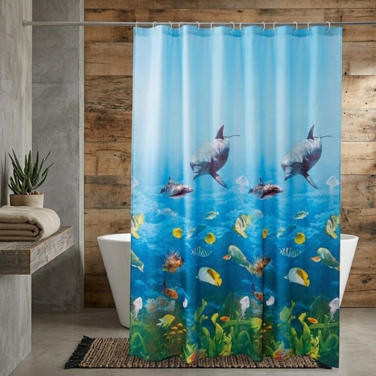 Printed PEVA Shower Curtain Ocean Shower Curtain