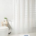 Printed PEVA Shower Curtain Stripes Shower Curtain