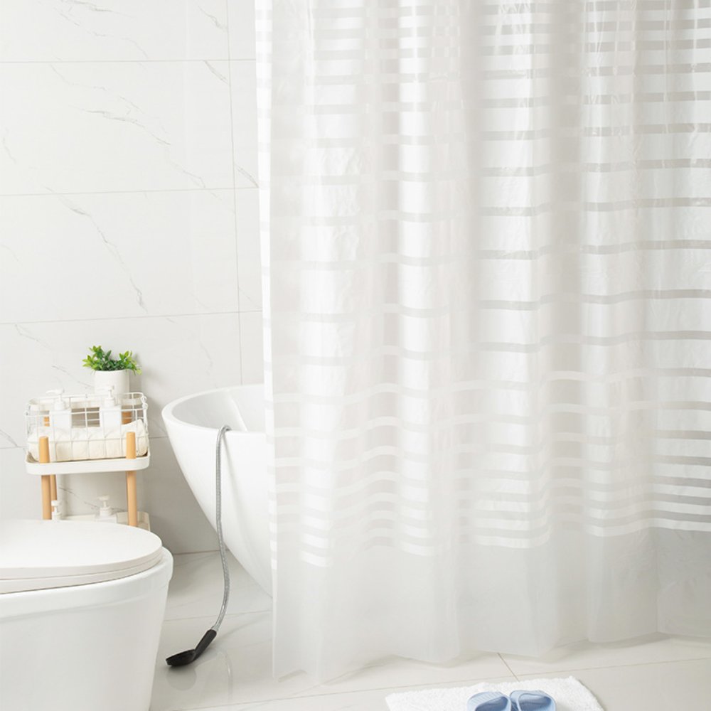Printed PEVA Shower Curtain Stripes Shower Curtain