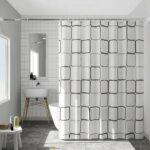 Printed PEVA Shower Curtain Large Checkered Shower Curtain