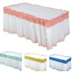 PEVA Table Skirt Polka Dot Table Skirt