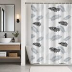 Printed PEVA Shower Curtain Cedar Trees Shower Curtain