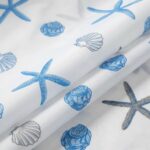Printed PEVA Shower Curtain Starfish & Shell Shower Curtain