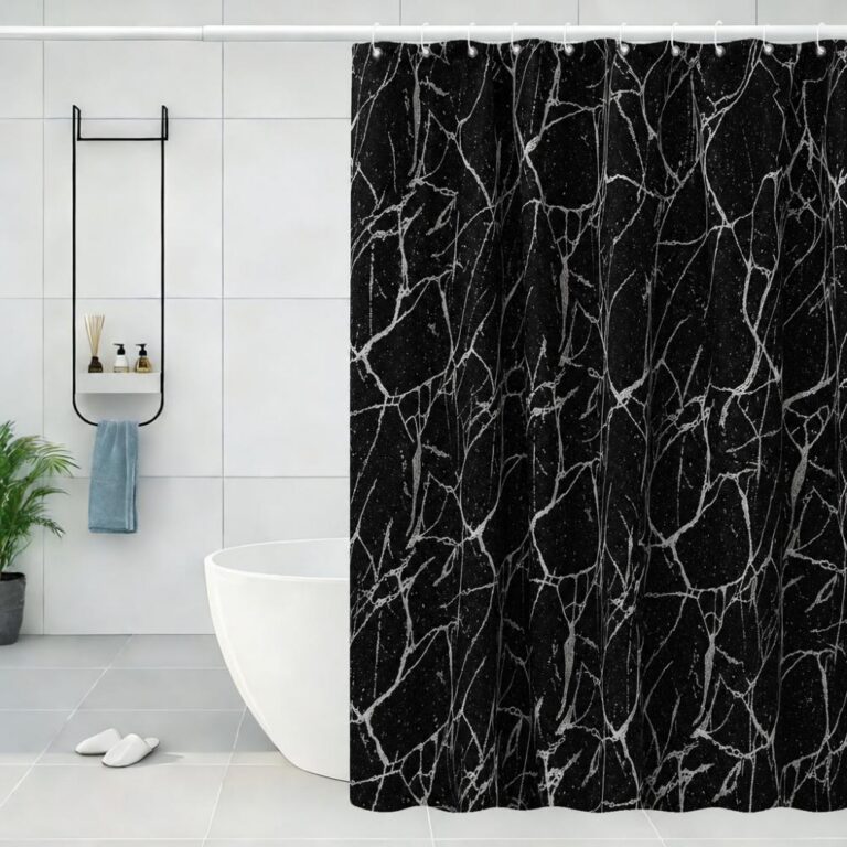 Printed PEVA Shower Curtain Marble Print Shower Curtain