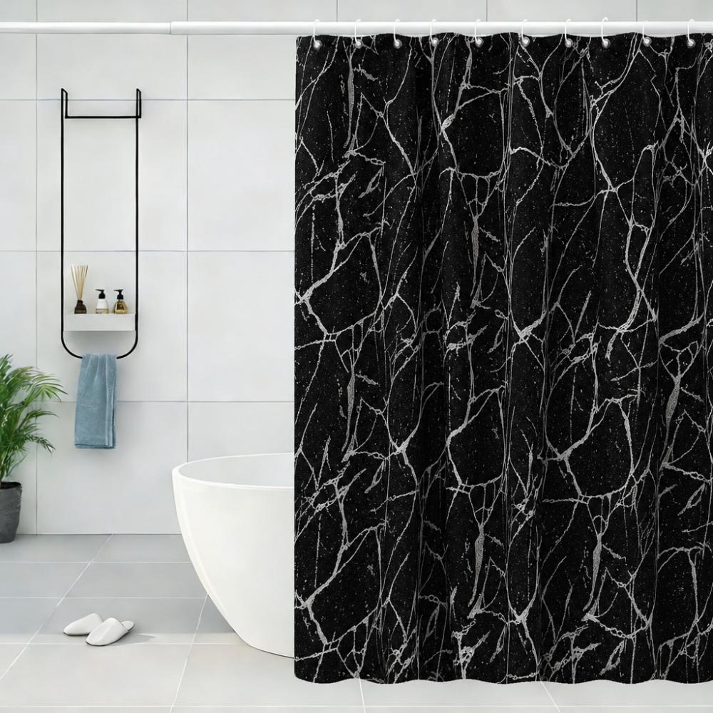 Printed PEVA Shower Curtain Marble Print Shower Curtain