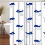 Printed PEVA Shower Curtain Whale Shower Curtain