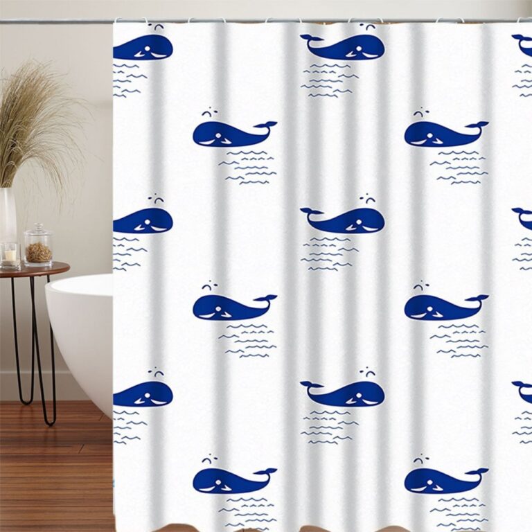 Printed PEVA Shower Curtain Whale Shower Curtain