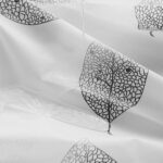 Printed PEVA Shower Curtain Black & White Leaves Shower Curtain