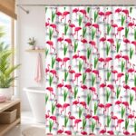 Printed PEVA Shower Curtain Flamingo Shower Curtain