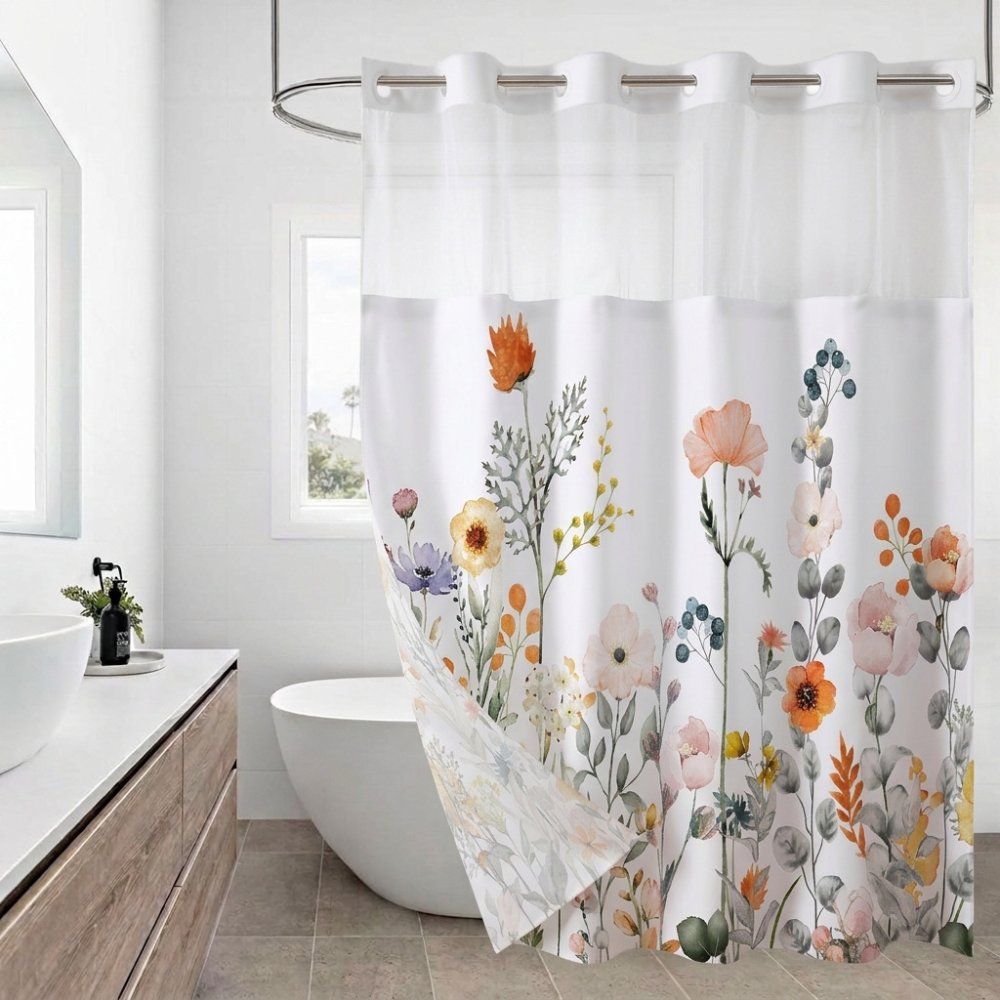 Polyester Shower Curtain Digital Print Polyester Shower Curtain