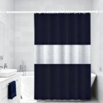 Solid Color PEVA Shower Curtain 3D Cat Eye Patchwork Shower Curtain