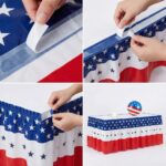 PEVA Table Skirt Independence Day Red White Blue Star Table Skirt