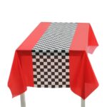 Party Tablecloth Red Base Checkered Race Tablecloth