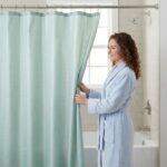 Polyester Shower Curtain Diamond Stripes Shower Curtain