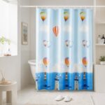 Printed PEVA Shower Curtain Hot Air Balloon Shower Curtain