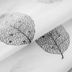 Printed PEVA Shower Curtain Black & White Leaves Shower Curtain